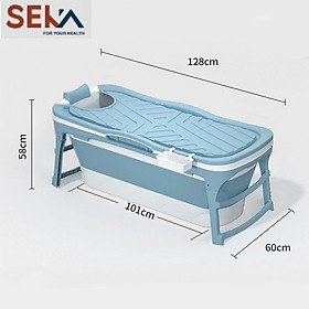 Bồn Tắm Gấp Gọn Thông Minh Seka 1m28 Có Nắp Đậy - Hàng Chính Hãng