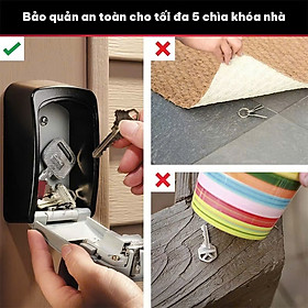 Hộp Khóa Số Đựng Chìa Khóa Master Lock 5401MCND, có thân bằng thép cứng, phủ sơn, nắp che vòng số giúp bảo vệ và sử dụng