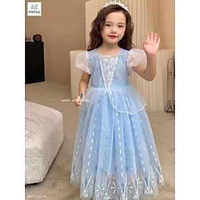 Đầm voan công chúa cho bé gái dự tiệc diện tết đẹp hình Elsa size 10