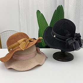 Nón Thời Trang Vành Lượn Sóng Nơ Đôi