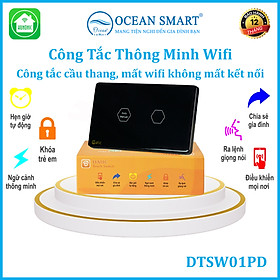 Công Tắc Cầu Thang Cảm Ứng, Công Tắc Wifi Thông Minh Hunonic Datic - DTSW01CP