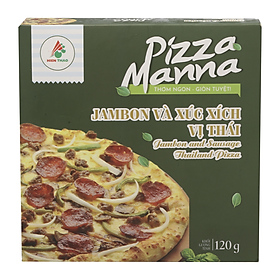 Pizza Manna Jambon Và Xúc Xích Vị Thái HT Food 120G