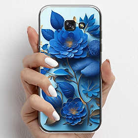 Ốp lưng cho Samsung Galaxy A3 2017, A5 2017, Galaxy A7 2017 nhựa TPU mẫu Hoa xanh dương