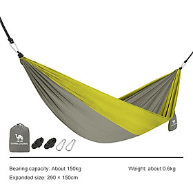 Camel Võng Ngoài Trời Võng Xích Đu Du Lịch Cắm Trại Ngoài Trời Chống Lật Tải Trọng Cao - 290150cm - Lake greennavy blue