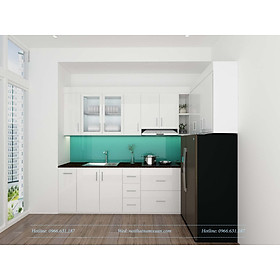 Mua tủ bếp nhựa ecoplast mẫu TB1 màu trắng kích thước  dài 3m màu trắng