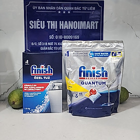 Túi 60 viên rửa chén Finish Quantum Dishwasher Tablets Lemon  - hương chanh haoimart 01