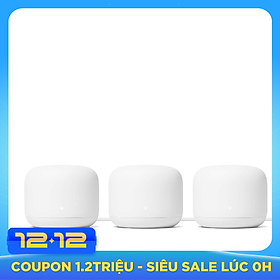 Bộ phát tín hiệu WIFI thông minh Google Nest Wifi 3 Pack - Hàng nhập khẩu