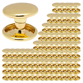 100Pcs Pure Brass Screw Rivets Double Caps Decorative Button Studs for Shoes Bag