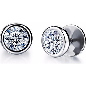 Bông Tai Nam Đính Đá Chất Liệu Thép Titan Không Rỉ Không Dị Ứng TT 0802 - 1 cặp