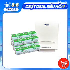 Mua Combo 1 hộp đựng giấy lau tay RT8038A màu trắng gắn tường và 10 gói khăn giấy lau tay một lớp RTE20-1