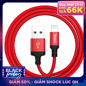 Cáp Sạc Dây Dù Hoco X14 Iphone Chính Hãng Chống Đứt, Chống Rối - Cáp Sạc Lighning (màu ngẫu nhiên) - Chính Hãng