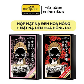 Combo Siêu Cấp Ẩm Dưỡng Trắng SEXYLOOK: 1 Hộp Mặt Nạ Đen Hoa Hồng Dưỡng Trắng + 1 Hộp Mặt Nạ Đen Hoa Hồng Đỏ Dưỡng Ẩm