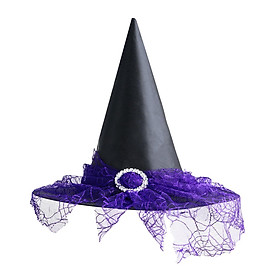 Halloween Witch Hat, Sorceress Hat, Costume Accessory, Pointed Dress Up Headgear, Adult Hat for Halloween Masquerade Cosplay Supplies