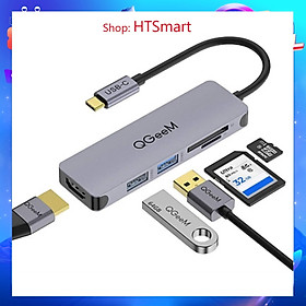 Bộ Hub QGeeM đa năng 5 trong 1 dành cho MacBook Pro 13/15 Surface Go, USB C Adapter - Hàng chính hãng