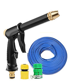 Mua Bộ dây và vòi xịt rửa xe tưới cây  tăng áp thông minh 810-2621 (dây xanh dẹt-cút nối xanh)