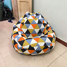 Mua GHẾ LƯỜI  HẠT XỐP vải  canvas full họa tiết TAM GIÁC 4 SIZE