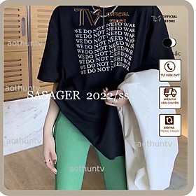 Áo phông 3158, áo thun tay lỡ form rộng chất cotton in chữ WE