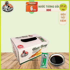 Thùng 6 Hộp Nước Tương gói 808 Ông Chà Và 120 gói hộp- 720 gói thùng - Soy