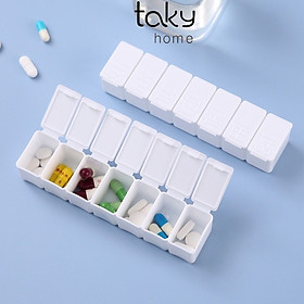 Mua Hộp Đựng Thuốc Chia 7 Ngày Bằng Nhựa Trắng Dài  Chia Thuốc Trong Gia Đình Hàng Ngày Nhỏ Gọn  Tiện Dụng - TakyHome 7125