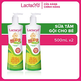 Bộ 2 Chai Sữa Tắm Gội Trẻ Em Lactacyd Milky 500ml/chai