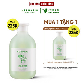 Nước tẩy trang rau má & diếp cá Herbario 300ml làm sạch sâu dịu nhẹ thuần chay