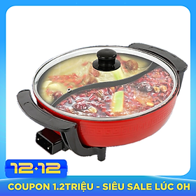 Nồi lẩu điện 2 ngăn Mishio MK112 5L - Hàng chính hãng