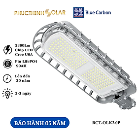 Mua Đèn Đường Năng Lượng Mặt Trời 56W Blue Carbon BCT-OLK2.0P Cảm Biến Ánh Sáng  Có Remote  Chống Nước IP66 Phúc Thịnh Solar