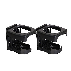 2Pcs Car Folding Drink Holder Boat Vehicle Can Cup Mugs Stand Portable Black