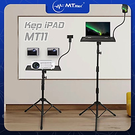 Giá Đỡ kẹp máy tính bảng laptop ipad điện thoại MTMAX MT11 chắc chắn điều chỉnh linh hoạt phù hợp cho phòng trà hội thảo diễn thuyết hội trương giảng dạy trình bày cao 1m5 hàng chính hãng