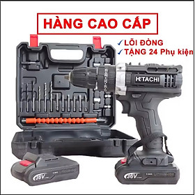 Máy Khoan Pin Hitaci 36V – 3 chức năng – Tặng Bộ Phụ Kiện 24 Chi Tiết – Máy Khoan Bắn Vít Cầm Tay