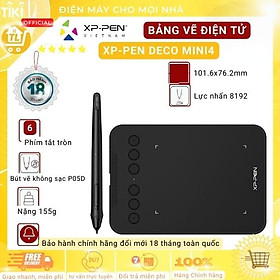 BẢNG VẼ ĐIỆN TỬ XP-PEN DECO MINI4 ANDROID 8192 MỨC LỰC NHẤN KÈM BỦT VẼ KHÔNG SẠC P05D - HÀNG CHÍNH HÃNG