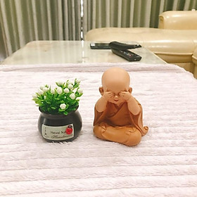Combo Tượng tiểu vàng bịt mắt+ bình hoa