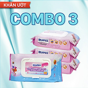 Khăn ướt DIAPEX 80 tờ - Combo 3 gói