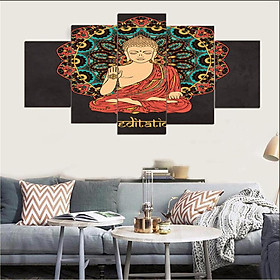 5 Panel Buddhist Canvas Print Wall Art Oil Painting Picture Home Decor