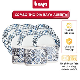 Mua Bộ Thố Sứ Không Quai Và Đĩa Sứ Tráng Men Họa Tiết Retro BAYA ALBERTA Gồm 6 Chén Thố Và 6 Đĩa Phong Cách Hoài Cổ  Hiện Đại 6000243