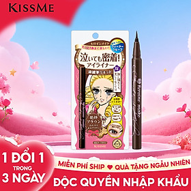 Bút Kẻ Mắt Nước Siêu Chống Trôi Trong 24H Nét Kẻ Sắc Mãnh Màu Nâu Kissme Heroine Make Smooth Liquid Eyeliner Super Keep #02 0.4 mL