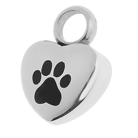 Love Heart Shape Pet Memorial Cremation Ash Urn Dog Claw Pendants Necklace