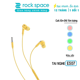 Hình ảnh Tai nghe có dây nhét tai Rockspace ES07 chuẩn cắm 3.5 có mic chơi game nghe nhạc - Hàng chính hãng bảo hành 1 năm