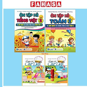 Sách - Bộ Sách Ôn Tập Hè Tiếng Việt 2 + Ôn Tập Hè Toán 2 (Bộ 2 Cuốn) - Tặng Kèm Sách Luyện Viết Chữ Đẹp Lớp 2 - Tập 1 + Tập 2