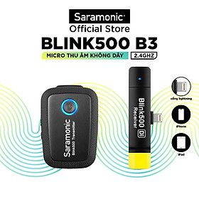 Mua Bộ Micro Thu Âm Không Dây Saramonic Blink 500 B3 Cho Điện Thoại Iphone & Thiết Bị Hệ Điều Hành IOS- Livestream/ Phỏng Vấn/ Quay Video - Hàng Chính Hãng
