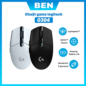 Chuột game không dây Lightspeed Logitech G304 - Cảm biến Hero, 12k DPI, nhẹ, 6 nút lập trình, on-board memory, pin 250h - Hàng chính hãng