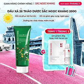 Dầu Xả 26 Thảo Dược Sắc Ngọc Khang - Hỗ Trợ Làm Sạch Sâu, Giảm Gãy Rụng, Phục Hồi Hư Tổn, Nuôi Dưỡng Mái Tóc Chắc Khỏe Bồng Bềnh