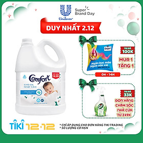 Nước Xả Vải Comfort Cho Da Nhạy Cảm 3.8Kg/Chai) - Phù Hợp Với Làn Da Em Bé (Giao mẫu ngẫu nhiên)