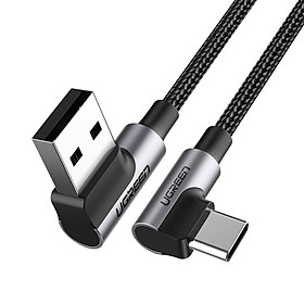 Cáp bẻ góc 90 độ cáp usb type C ra A mạ Nickel đầu bọc nhôm chống nhiễu US176 Ugreen 20855,20856,20857-Hàng chính hãng