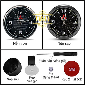 Đồng hồ trang trí xe hơi đủ logo các hãng xe (dán táp lô hoặc gắn cửa gió) - Tặng thêm 1 pin