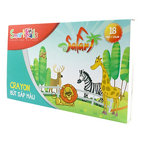 Hộp Bút Sáp Màu SMARTKIDS Safari 18 Màu