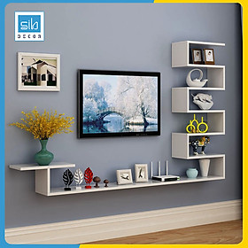 Kệ Trang Trí Tivi Treo Tường Nhiểu Tầng Cách Điệu SIB Decor