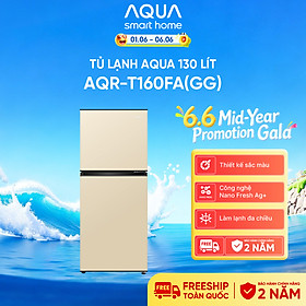 Tủ lạnh AQUA 130 lít ngăn đá trên AQR-T160FA(GG) - Màu Be - Freeship toàn quốc - Bảo hành 2 năm - Hàng chính hãng