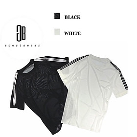 Áo tanktop nữ cộc ngắn tay 3 sọc, áo lưới tập gym nữ, áo tập aerobic, yoga, áo tập nữ, áo lưới nữ, áo nữ freesize