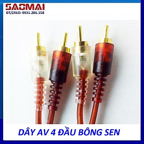 Mua Dây cáp AV 4 đầu bông sen - Loại tốt màu nâu - Dài 1 5m